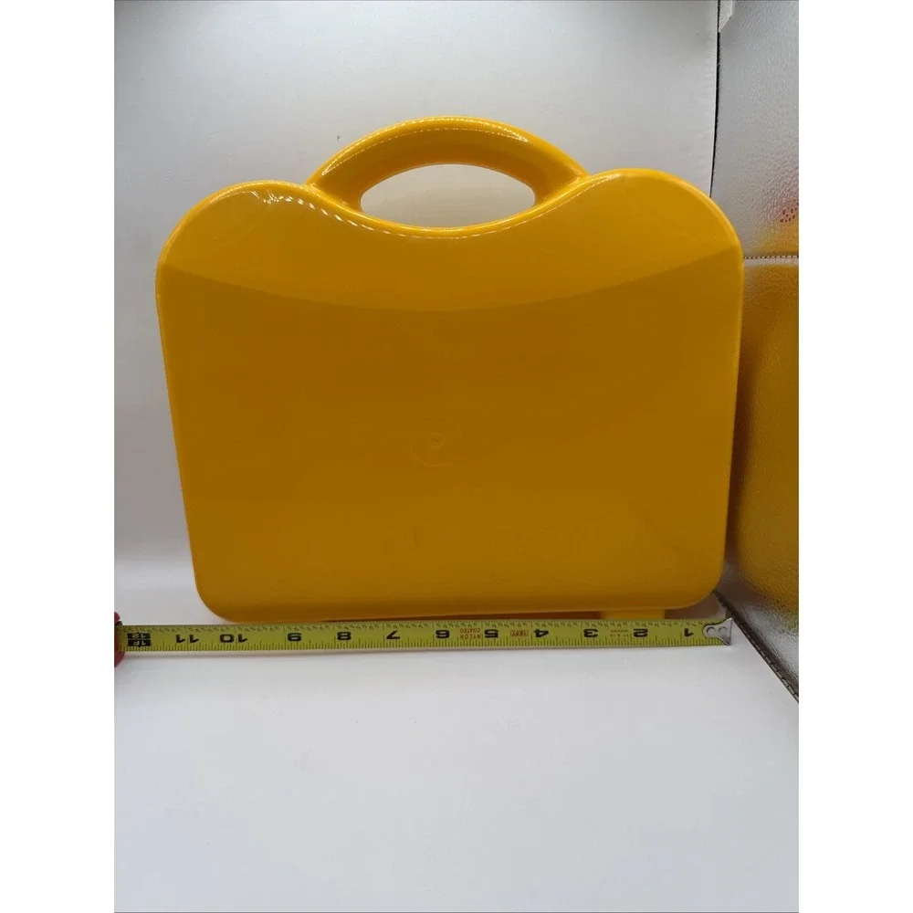 LEGO Yellow & Orange Plastic Carrying Case Storage Box With Dividers